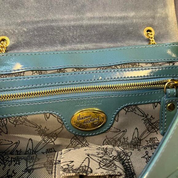 Vivienne Westwood Green Gold Orb Anita Plaque Bag